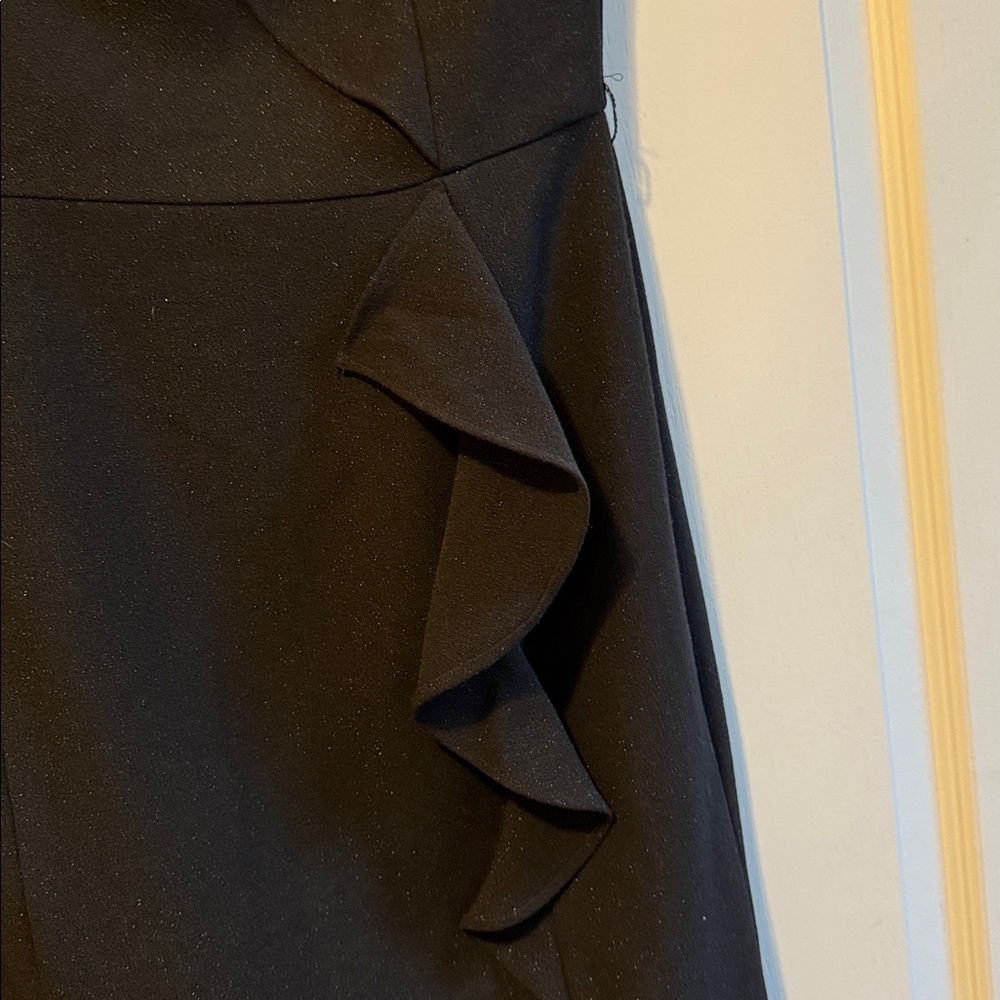 White House Black Market Black Ruffle Mini Dress - Picture 3 of 8